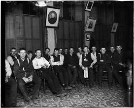 The 'Soup House Gang' Class in History in the Duane Street Newsboys' Lodging House.