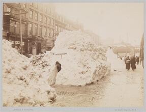 [Snow storm on 14th Street between 5th and 6th Avenues.]