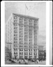 54-62 West 21st Street. Watercolor rendering by Hughson Hawley, 1909.
