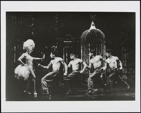 ["Kiss of the Spider Woman" theater still.]