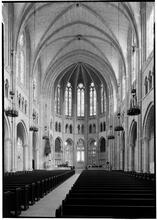 Riverside Church. General interior to chancel from left aisle.