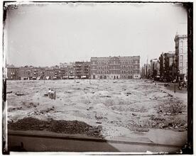 Bone Alley Park site -- when the tenements were torn down, one of the small park sites I [Jacob A. Riis] located, taken 1898.