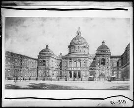 Bellevue Hospital, rendered perspective of facade by Jules Crow.