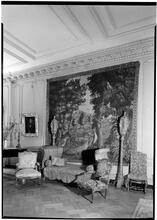 James Cushman [residence]. Tapestry sofa.