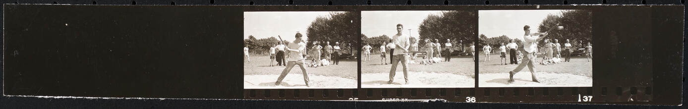 Walter Cartier, Prizefighter of Greenwich Village [Walter Cartier playing baseball.]