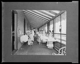 [Copy photo of] S.J. Seaside Hospital, balcony ward, N.D.S. 12088 photo by Byron, New York.