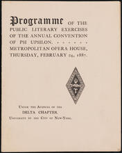 Programme of the Public Literary Exercises of the Annual Convention of Psi Epsilon