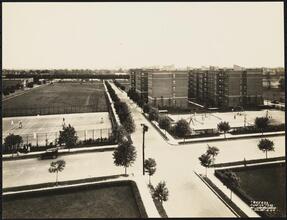 [Laburnum Court. Tennis courts and playground.]