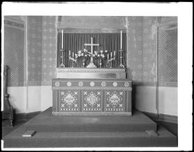 Houston Street. St. Augustine Chapel, altar draped.