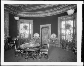 1082 5th Avenue. Charles Phillips residence, dining room towards conservatory.