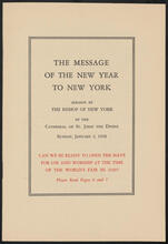 The Message of the New Year to New York