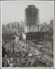 Rockefeller Center. Construction, steel frame