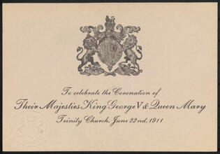 To celebrate the Coronation of Their Majesties King George V & Queen Mary