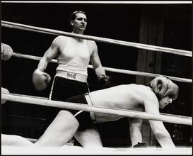 [Ed O'Neill as Paddy Klonski and Michael Aronin as Sonny Vincent in "Knockout".]