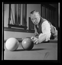 1 West 54th Street. [University Club, playing billiards].