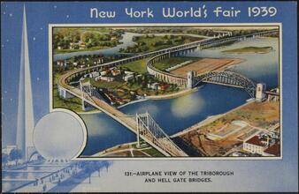 Airplane View of the Triborough and Hell Gate Bridges.