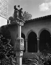 [Sculpture in the courtyard of the Cloisters.]