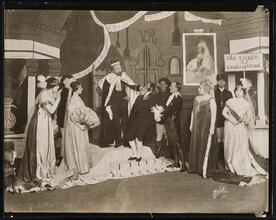 ["The Young Visitors" theater still.]