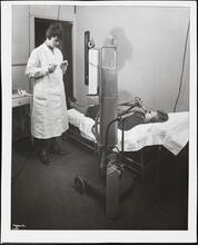 [Unidentified Woman on a Medical Machine.]