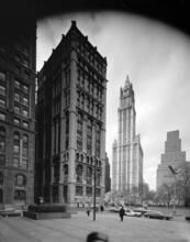 [Pace University at 41 Park Row and the Woolworth Building.]