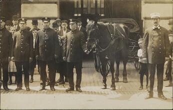 [Firemen of Hook and Ladder 10 with Captain Andrew J. Sweet.]
