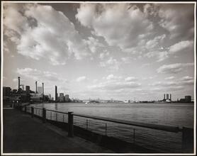 [Looking north over the East River from the East River Esplanade.]