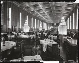 [S.S. "Normandie", Dining Salon, Cabin Class.]