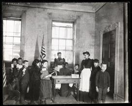 The First Patriotic Election in The Beach Street Industrial School - parlor in John Ericsson's old house.