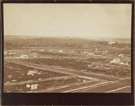 [View from the roof of George Ehret's home at Park Avenue and 94th Street.] Looking northwest. Shows "El" on west side.