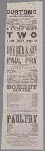 Tuesday evening, December 16, 1856, will be played the drama of "Dombey and Son"