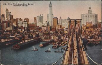 New York from East Tower, Brooklyn Bridge.