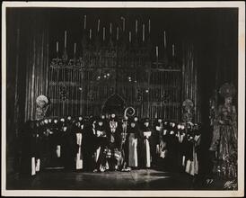 [The Abbess with the Nuns in the first scene of "The Miracle".]