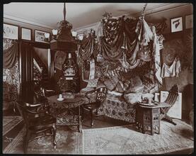 Portrait, Lillian Russell at Home, Interiors of Residence.