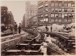 Union Square [Construction of the cable road on Broadway, 1891.]