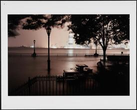 Flooded Battery Park City Esplanade, Manhattan