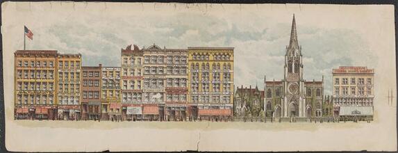 [Street scene, with Grace Church.]