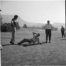 Arthur Godfrey [Godfrey playing golf.]