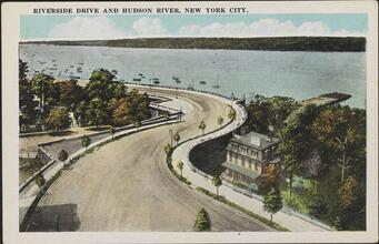 Riverside Drive and Hudson River, New York City.