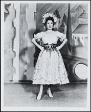 [Ethel Merman as Mrs. Sally Adams in "Call Me Madam".]