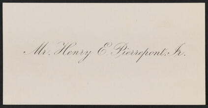 Mr. Henry E. Pierrepont, Jr. [Marriage to Ellen A. Low.]