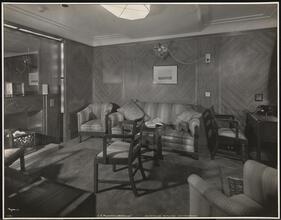 Furness Bermuda Line, S.S. "Monarch of Bermuda" Interior, Suite de Luxe "Hamilton" (Sitting Room).