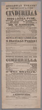 Tuesday evening, January 16, 1855, will be performed the grand opera and fairy spectacle of "Cinderella; or, The Little Glass Slipper"