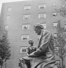 Harlem ["Abraham Lincoln with a child" bronze sculpture by Charles Keck in the Lincoln Houses complex.]