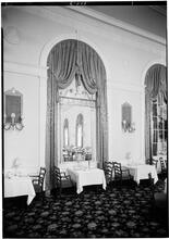 Governor Clinton Hotel, NYC. Mirror and drape detail of Governor Clinton room.