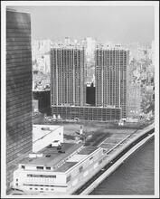890-870 United Nations Plaza. United Nations Plaza Apartments. Aerial view from southeast