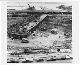 [World Trade Center under construction.]