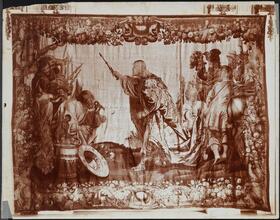 55th Street and Fifth Avenue. St. Regis Hotel. Detail, tapestry