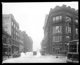 41-42 West 63rd Street. From Center of Broadway looking east through 63rd Street to Central Park West.