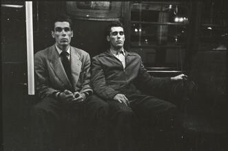 Walter Cartier, Prizefighter of Greenwich Village [Walter and Vincent Cartier on the subway.]