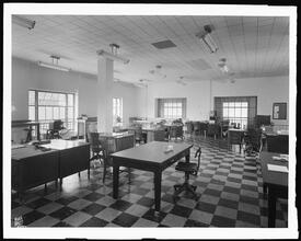 Main Street. Flushing National Bank, interior view of new rear section.